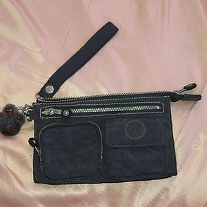 Kipling Gray Clasp Wallet Wristlet Pouch AC3709